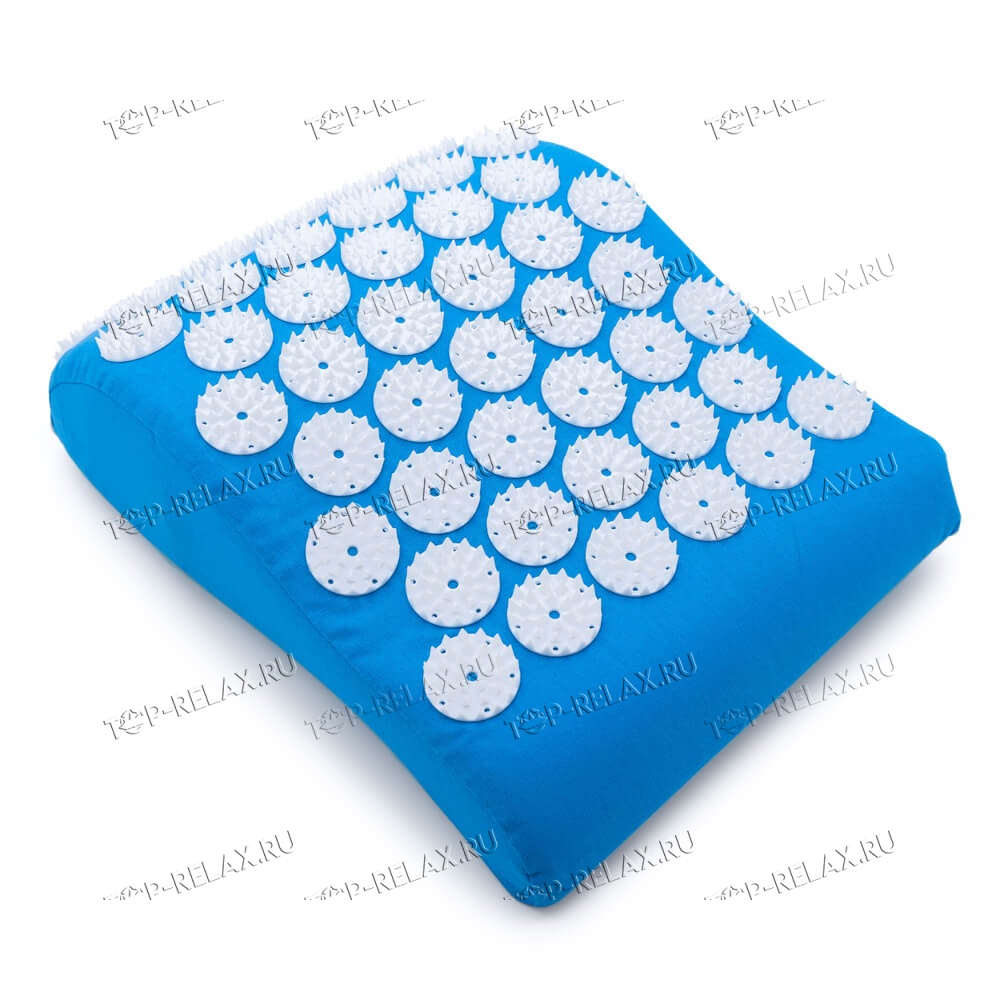 Массажная акупунктурная подушка (анатомическая) EcoRelax, голубой
