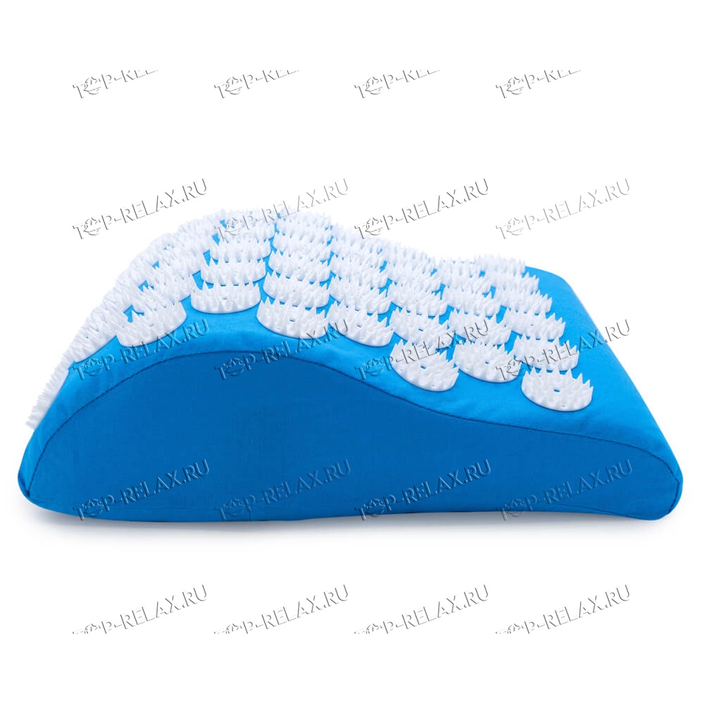 Массажная акупунктурная подушка (анатомическая) EcoRelax, голубой - 2