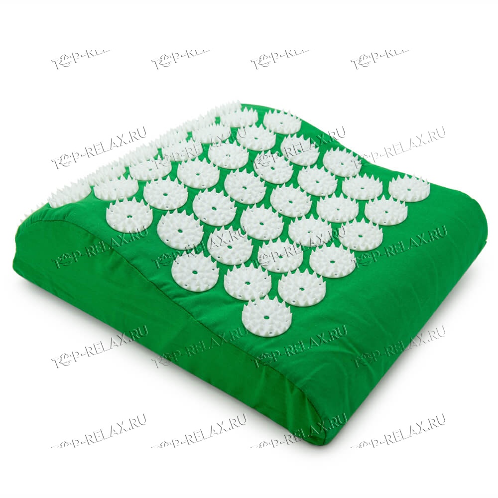 Массажная акупунктурная подушка (анатомическая) EcoRelax, зеленый