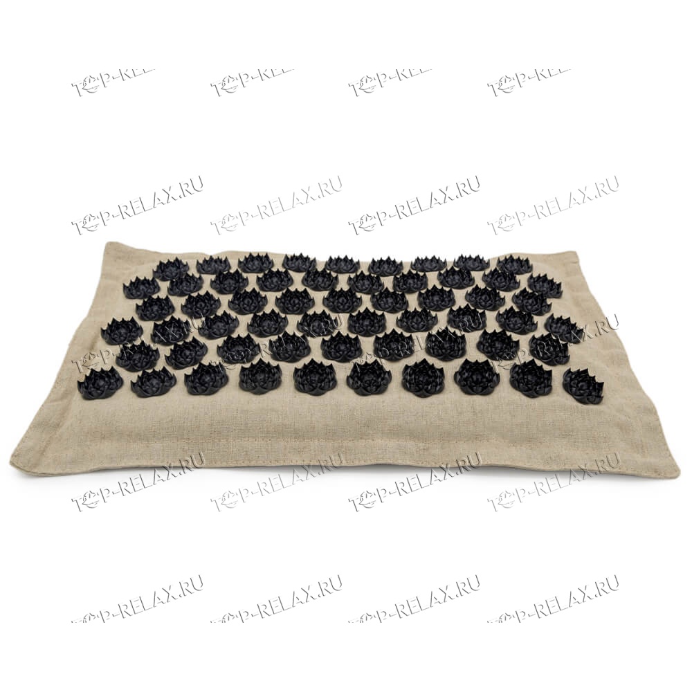 Массажная акупунктурная подушка (квадратная) EcoRelax, черный - 2