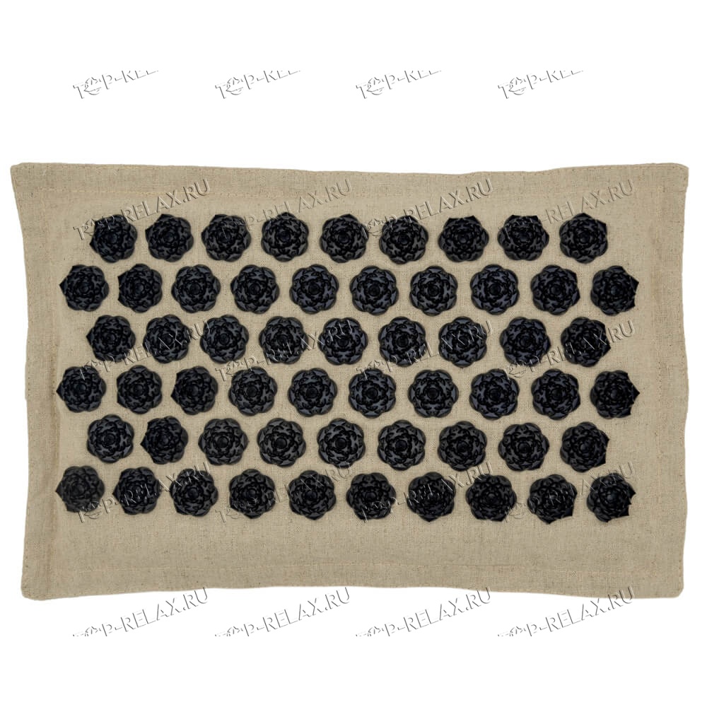 Массажная акупунктурная подушка (квадратная) EcoRelax, черный - 3