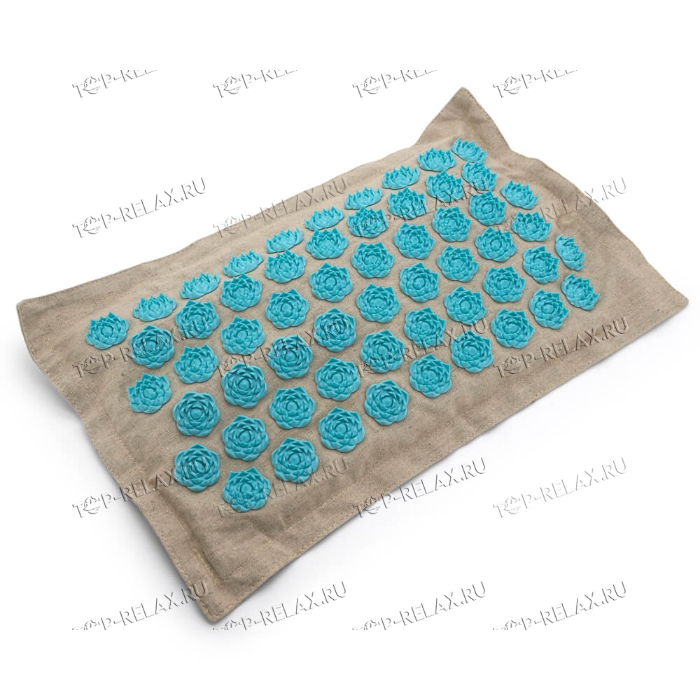 Массажная акупунктурная подушка (квадратная) EcoRelax, голубой