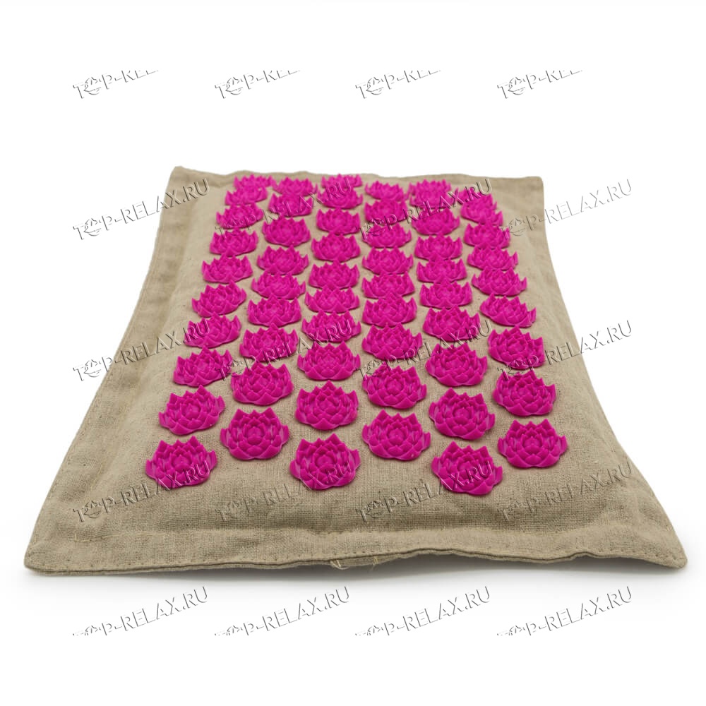 Массажная акупунктурная подушка (квадратная) EcoRelax, розовый - 3