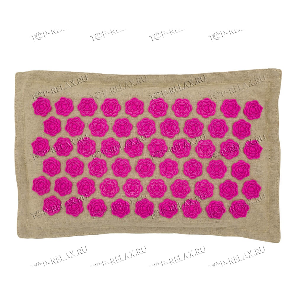 Массажная акупунктурная подушка (квадратная) EcoRelax, розовый - 4