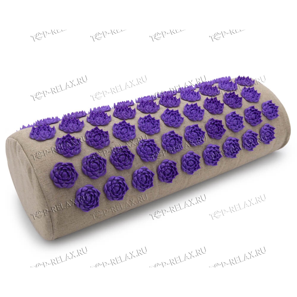 Массажная акупунктурная подушка (валик) EcoRelax, фиолетовый