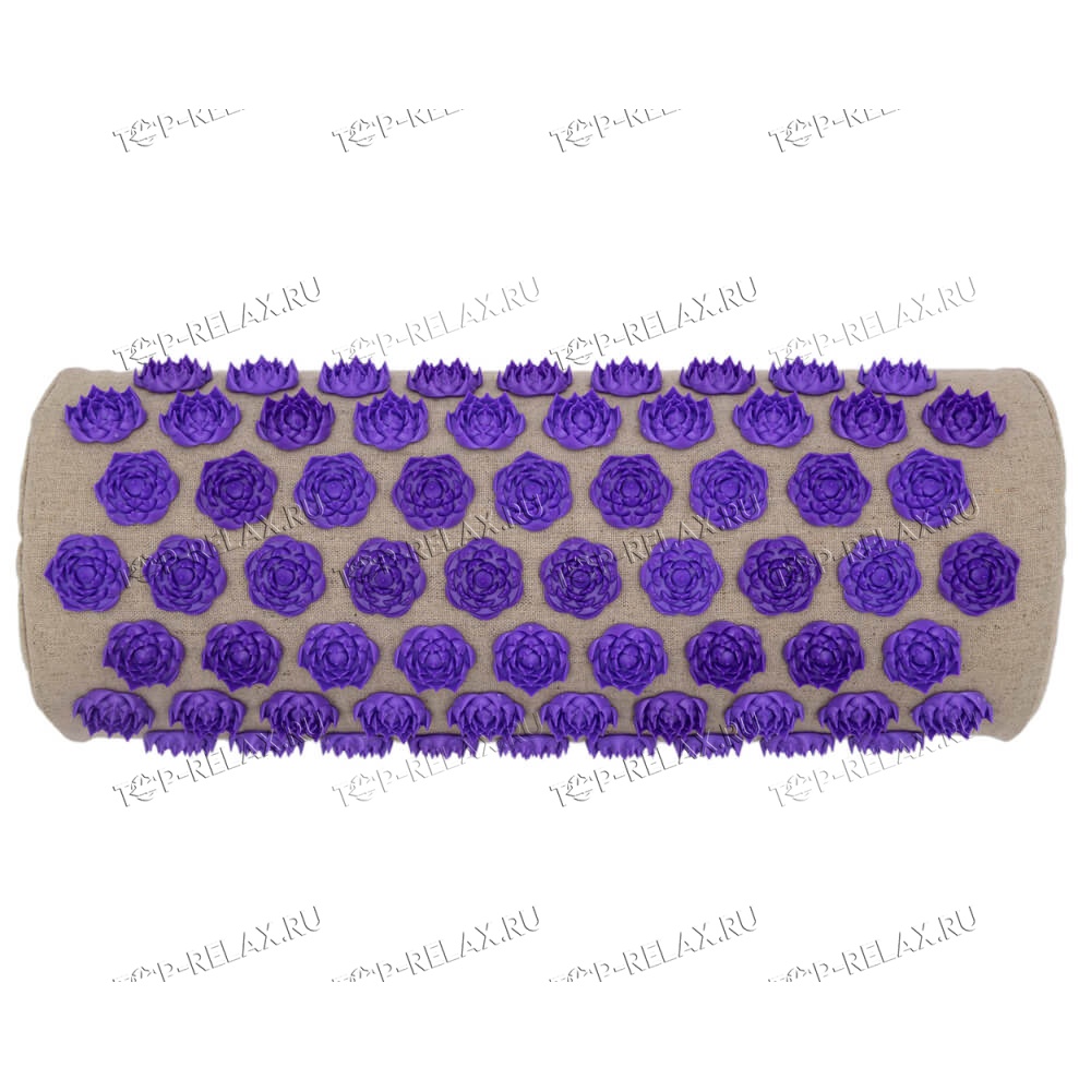 Массажная акупунктурная подушка (валик) EcoRelax, фиолетовый - 3