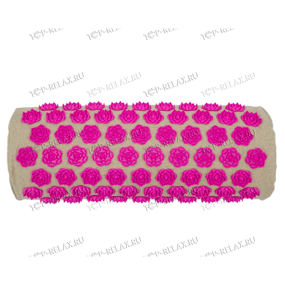 Массажная акупунктурная подушка (валик) EcoRelax, розовый - 3